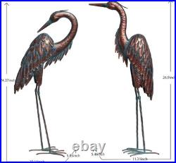 Stunning Set of 2 Bronze Crane Statues 27.56