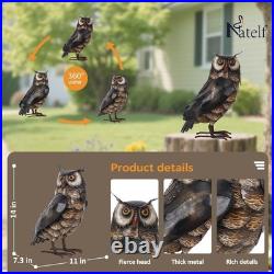 Sturdy & Charming Metal Owl Yard Art Unique Gift for Home Decor Lovers