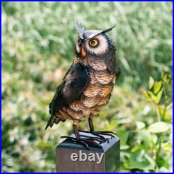 Sturdy & Charming Metal Owl Yard Art Unique Gift for Home Decor Lovers
