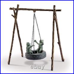 Swinging Frogs On Tire Garden Statue Sculpture Yard Art Whimsical SPI Home 34886