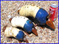 THREE Metal Art Texas Armadillos, Junk Iron Yard Art, HAND painted Garden