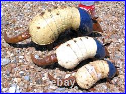 THREE Metal Art Texas Armadillos, Junk Iron Yard Art, HAND painted Garden