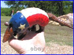 THREE Metal Art Texas Armadillos, Junk Iron Yard Art, HAND painted Garden