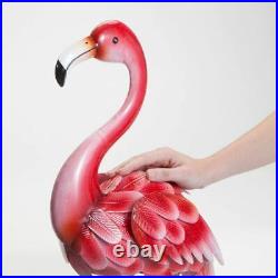 Tall 2PC Metal Flamingo Garden Statues Decor Lawn Yard Garden Sculpture Bird