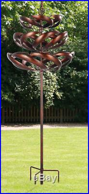 Tall Metal Garden Wind Spinner 100% Steel 77 H Yard Decor Sculpture Tri-Level