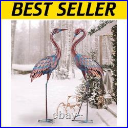 Textured Metal Herons Yard Art Decor, Outdoor Sculptures