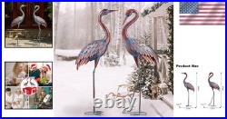 Textured Metal Herons Yard Art Decor, Outdoor Sculptures