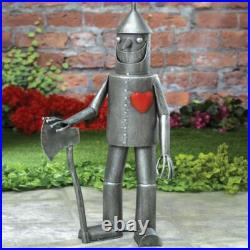 The Wizard of Oz Tin Man with A Heart Woodsman Metal Garden Sculpture