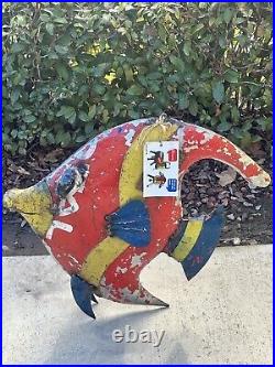 Think Outside Ariel The Angel Fish Recycled Metal Yard Art Hand Crafted