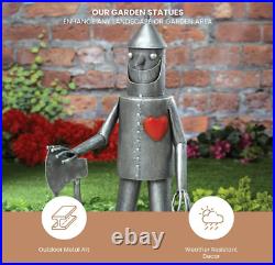 Tin Man Yard Art Wizard of Oz Out Door Metal Garden Sculpture Patio Statue Decor