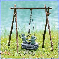 Tire Swing Frogs Garden Statue Sculpture Yard Art Whimsical SPI Home 34886