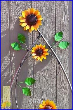 Trellis WithSunflower & Pumpkin Yard Handmade Metal Art Figure Sculpture 74