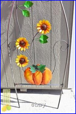 Trellis WithSunflower & Pumpkin Yard Handmade Metal Art Figure Sculpture 74