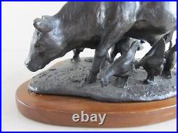 Troy Anderson / Don Tyson Farm Yard Animals Signed Bronze Sculpture on Wood