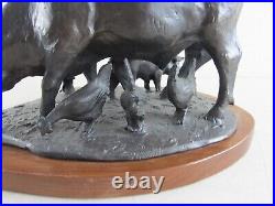 Troy Anderson / Don Tyson Farm Yard Animals Signed Bronze Sculpture on Wood