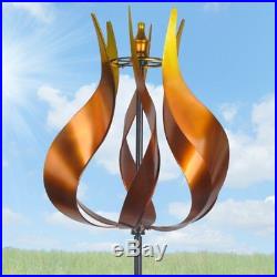Tulip Garden Kinetic Wind Spinner Outdoor Metal Yard Windmill Sculpture Decor