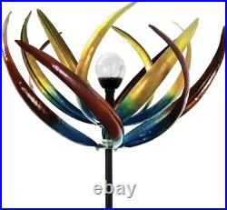 Tulip Wind Spinner Solar Powered Glass Ball Outdoor Garden Decoration 74 Tall Tulip Wind Spinner Solar Powered Glass Ball Outdoor Garden Decoration 74 Tall
