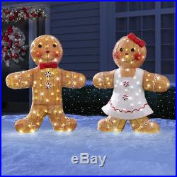 Twinkling 30 Gingerbread Cookie Boy/Girl LED Chestnut Brown Christmas Yard Art