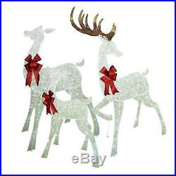 Twinkling Life Size 6' Christmas LED Reindeer Lawn Outdoor Yard Decoration Set
