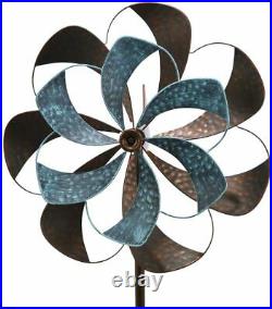 Unique Wind Mill Spinner Sculpture Kinetic Lawn Garden Decor Patio Stake Yard