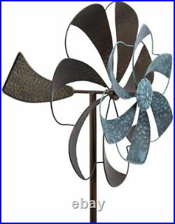 Unique Wind Mill Spinner Sculpture Kinetic Lawn Garden Decor Patio Stake Yard