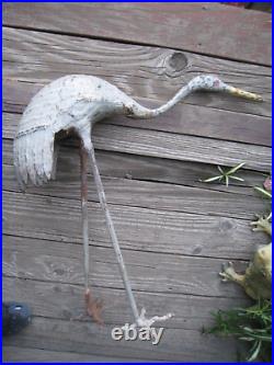 Victorian Cast Iron Garden Crane Statue Heron Bird Sculpture Yard Art