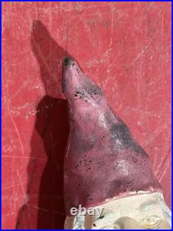 Vintage Cast Iron Garden Gnome 12 Statue Heavy Metal Dwarf Outdoor Decor OG