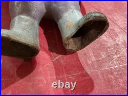 Vintage Cast Iron Garden Gnome 12 Statue Heavy Metal Dwarf Outdoor Decor OG