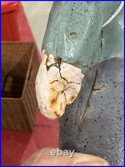 Vintage Cast Iron Garden Gnome 12 Statue Heavy Metal Dwarf Outdoor Decor OG