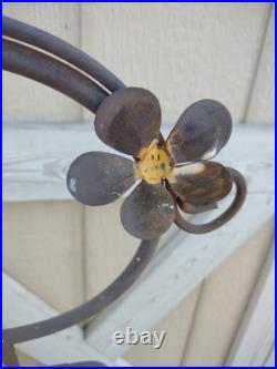 Vintage Flower Pot Holder Decor Metal Art Sculpture Garden Statue Yard Ornament