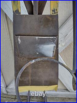 Vintage Flower Pot Holder Decor Metal Art Sculpture Garden Statue Yard Ornament