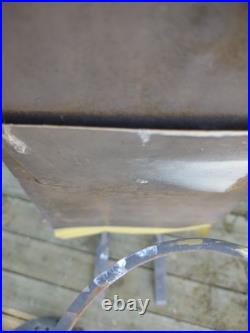 Vintage Flower Pot Holder Decor Metal Art Sculpture Garden Statue Yard Ornament