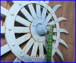 Vintage Industrial Iron Farm Tiller Rotary Spike Wheel Flower Yard Sculpture