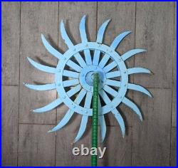 Vintage Industrial Iron Farm Tiller Rotary Spike Wheel Flower Yard Sculpture