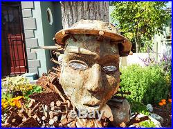 Vintage Large Metal African Effigy Sculpture Recycled Yard Art 38 Statue