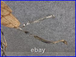 Vintage Metal / Wood Folk Art Sculpture Hand Made Heron Stork Crane 21 Yard Art