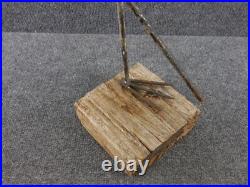 Vintage Metal / Wood Folk Art Sculpture Hand Made Heron Stork Crane 21 Yard Art
