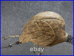 Vintage Metal / Wood Folk Art Sculpture Hand Made Heron Stork Crane 21 Yard Art