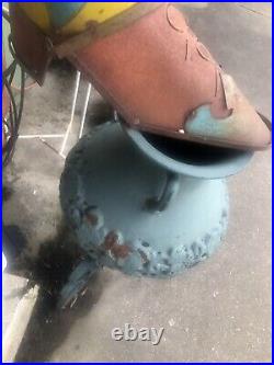 Vintage Metal Yard Folk Art Boot Sculpture Planter Vase