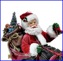 Vintage Outdoor Santa in Sleigh & Reindeer 10 Christma Yard Festive Decoration
