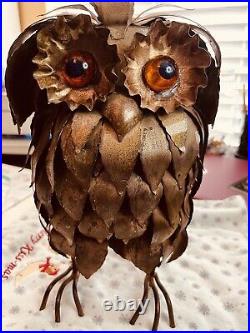 Vintage Owl Metal Art Yard Piece Enesco