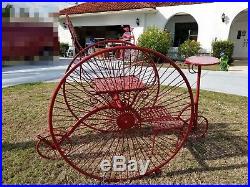 Vintage Yard art big wheel surrey or chariot metal art sculpture