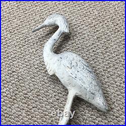 Vtg Heron Bird Sculptures Yard Art Cast Metal Art Deco 30 Flamingo Set