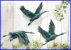 Wall Metal Art Birds Flying Decor Bird Sculpture Hanging Yard Outdoor Fence NEW