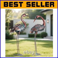 Weather-Resistant Hand-Painted Crane Sculptures Perfect Yard Decoration