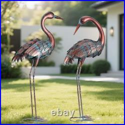 Weather-Resistant Hand-Painted Crane Sculptures Perfect Yard Decoration