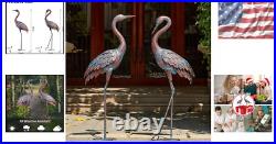Weather-Resistant Metal Crane Sculptures for Outdoor Decor 47-48 In. Tall