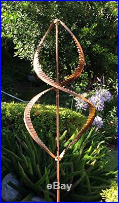 Wind Sculpture Kinetic Dual Helix Spinner, Yard Lawn Ornament Decoration Copper