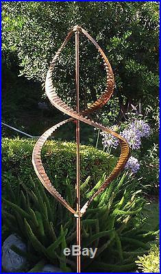 Wind Sculpture Kinetic Dual Helix Spinner, Yard Lawn Ornament Decoration Copper