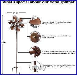 Wind Spinner Flower Sculpture Large Kinetic Windmill Outdoor Garden Yard Decor